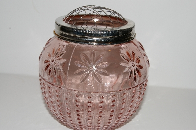+MBA #S13-228  "2003 Antique Pink  Large Flower Frog Rose Bowl"