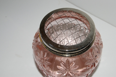 +MBA #S13-228  "2003 Antique Pink  Large Flower Frog Rose Bowl"