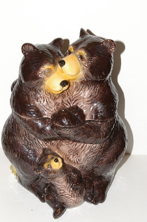 +MBA #S13-241     "Large Brown Bear 3 Bear Ceramic Cookie Jar"