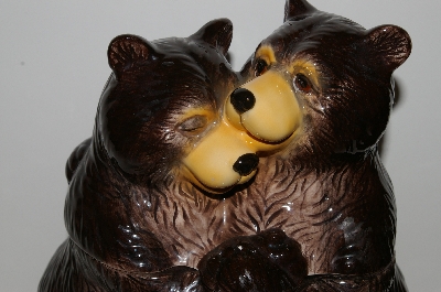 +MBA #S13-241     "Large Brown Bear 3 Bear Ceramic Cookie Jar"