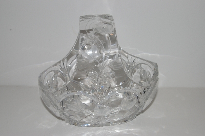 +MBA #S13-008    "1990's  Fancy Cut Floral  Crystal Basket"