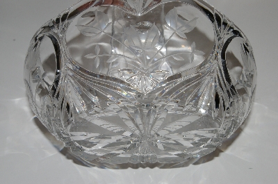 +MBA #S13-008    "1990's  Fancy Cut Floral  Crystal Basket"