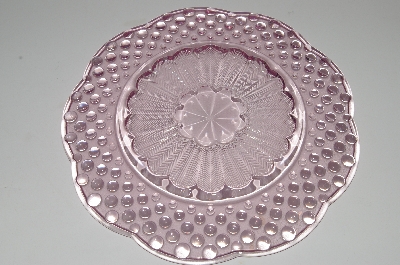 +MBA #S13-162  "2005 Set Of (2) Beautiful Pink Hobnail Embossed Glass Serving Plate"