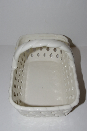 +MBA #S13-160   "Older White Ceramic Basket"