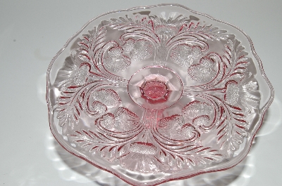 +MBA #S13-131   "Older Fancy Pink Glass Cake Server"