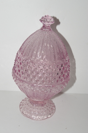 +MBA #S28-289    "Gorham Emily's Pink Egg Shaped Candy Dish With Lid"