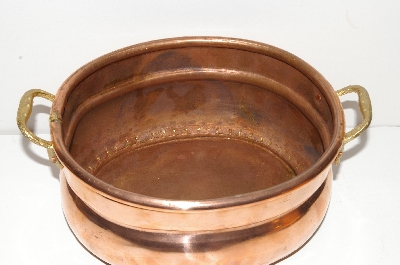 +MBA #S28-346    "Older Rustic Brass Handled Copper Pot"