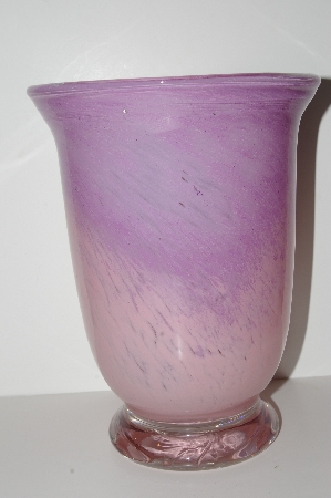 +MBA #S28-302   "2002 Fancy Pink Art Glass Vase"