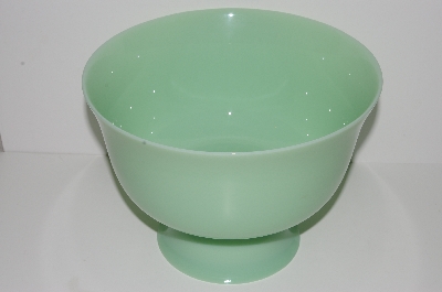 +MBA #S28-333   "2002 Reproduction Green Milk Glass Serving Bowl"