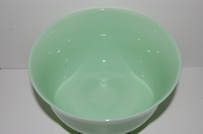 +MBA #S28-333   "2002 Reproduction Green Milk Glass Serving Bowl"