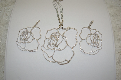 +  Charles Winston's Rose CZ Pendant & Matching  Pierced Earrings