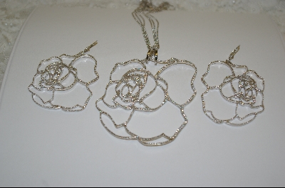 +  Charles Winston's Rose CZ Pendant & Matching  Pierced Earrings