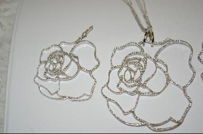 +  Charles Winston's Rose CZ Pendant & Matching  Pierced Earrings