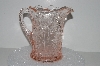 +MBA #S28-032   "Fancy Pale Pink Glass Water Pitcher"
