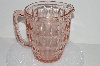 +MBA #S28-041   "Vintage Pink Depression Glass Windsor Diamond Pattern Pitcher"