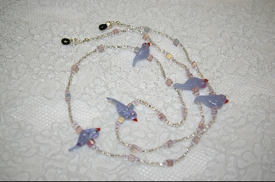 +MBA #6596  "5 Lavender Glass Hand Made Birds