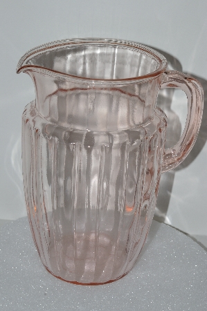 +MBA #S28-066  "1930's Pink Depression Glass Water Pitcher"