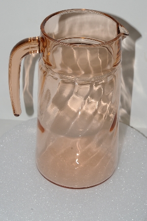 +MBA #S28-091   "Vintage Pink Depression Glass Pitcher"