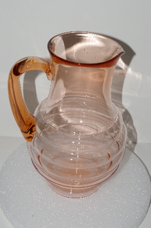 +MBA #S28-109   "Vintage Pink Depression Glass Water Pitcher"