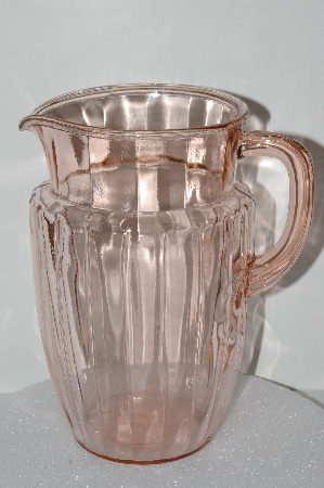 +MBA #S28-128   "Vintage Pink Depression Glass Pitcher"