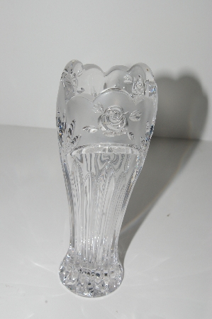 +MBA #S28-244   "1990's Crystal Rose Bud Vase"