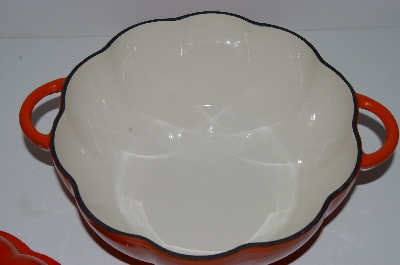 +MBA #S28-142   " 2006 Technique Eameled Cast Iron 3 Qt Pumpkin Pot"