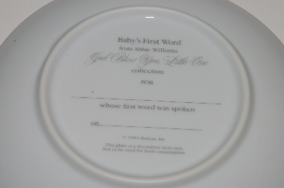 +MBA #S29-322   "1991 Abbey Williams "Baby's First Word" Plate