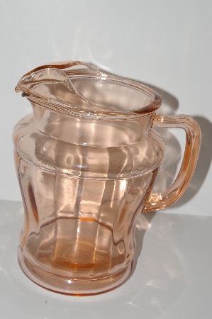 "SOLD" MBA #S31-139   "Vintage Pink Depression Glass Water Pitcher"