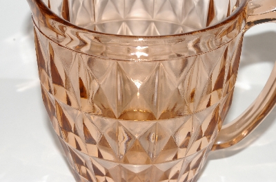 +MBA #S31-152   "Pink Depression Glass Diamond Pattern Water Pitcher"