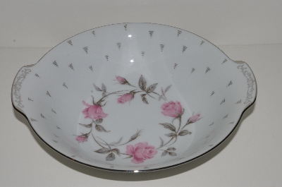 +MBA #S18-124     "Charmaine By Sango Pink Roses & Platinum Trime Round Vegetable Serving Bowl"