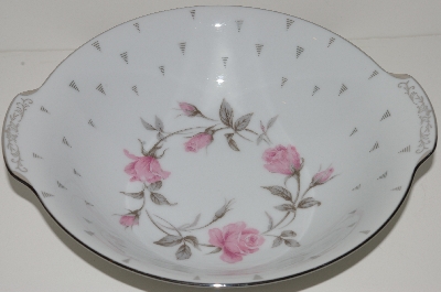 +MBA #S18-124     "Charmaine By Sango Pink Roses & Platinum Trime Round Vegetable Serving Bowl"