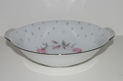 +MBA #S18-124     "Charmaine By Sango Pink Roses & Platinum Trime Round Vegetable Serving Bowl"