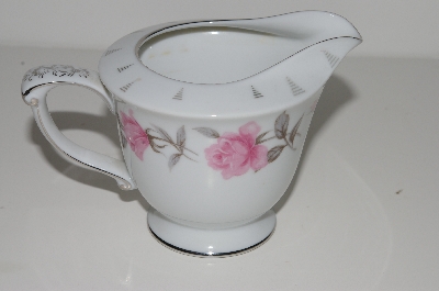 +MBA #S18-143    "Charmaine By Sango Pink Roses & Platinum Trim Creamer"