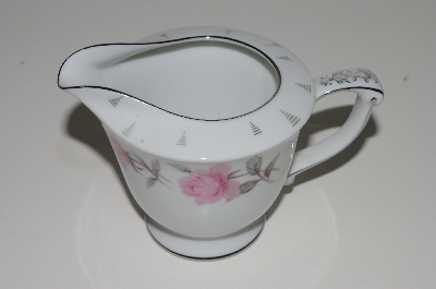 +MBA #S18-143    "Charmaine By Sango Pink Roses & Platinum Trim Creamer"