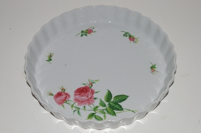 +MBA #S18-147     "Christineholm Ceramic Rose Pie-Tart-Quiche Dish"