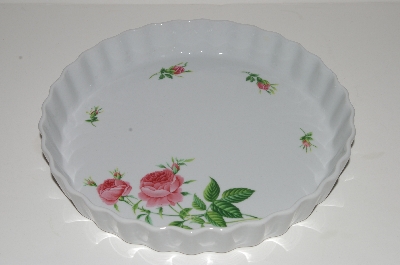 +MBA #S18-147     "Christineholm Ceramic Rose Pie-Tart-Quiche Dish"