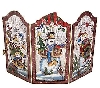 "SOLD"  MBA #S18-H81284  "Holiday Handpainted Decorative Tin Snowman Fireplace Screen"
