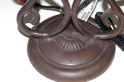 MBA #S19-048    "2004  Tiffany Style Fancy Shade Rose Table Lamp"