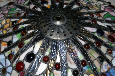 "SOLD"  * MBA #S19-073   ""Ashbury Fancy Stained Glass Floor Lamp"