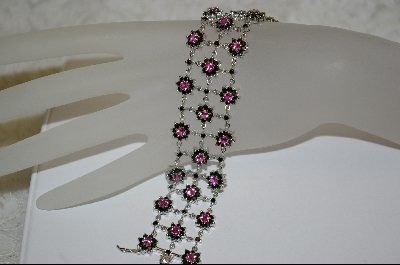 +  Classic Charles Winston Created Pink Sapphire and Black CZ Bracelet