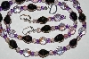 +MBA #B2-009  "Fancy Purple & Lavender Crystal Bead Necklac & Earring Set" 
