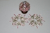 +MBA #B3-144  "Set Of 3 Hand Beaded Silver & Pink Ornament Covers"