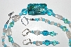 +MBA #B4-3006  "Blue AB Crystal,Clear Luster Glass Bead Necklace & Matching Earring Set"