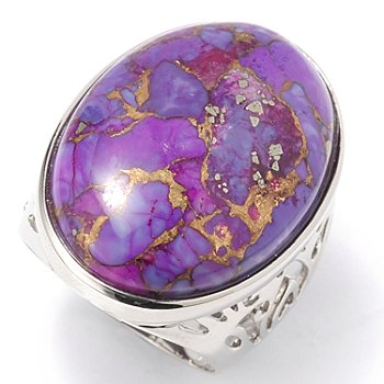 +MBA #B6-199  "Sterling Oval Mohave Purple Turquoise Ring"