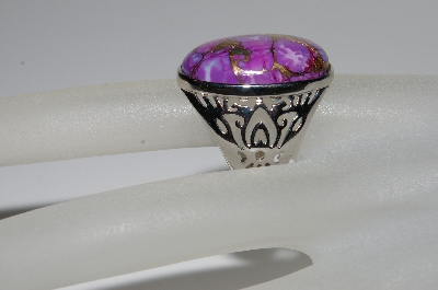 +MBA #B6-199  "Sterling Oval Mohave Purple Turquoise Ring"