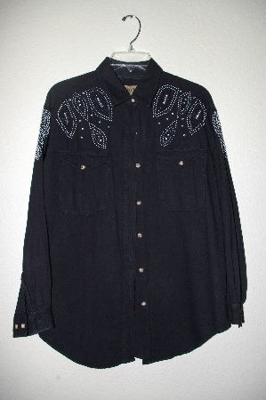 +MBAHB #19-028  "Ignite Basics 1980's One Of A Kind Hand Beaded Shirt"