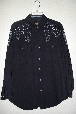 +MBAHB #19-028  "Ignite Basics 1980's One Of A Kind Hand Beaded Shirt"