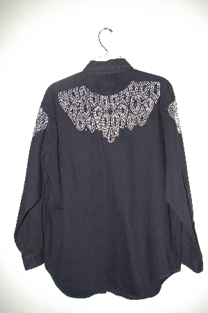 +MBAHB #19-028  "Ignite Basics 1980's One Of A Kind Hand Beaded Shirt"