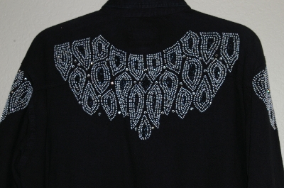 +MBAHB #19-028  "Ignite Basics 1980's One Of A Kind Hand Beaded Shirt"