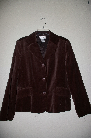 +MBAHB #19-220  "Chadwicks Brown Velvet Button Front Blazer"